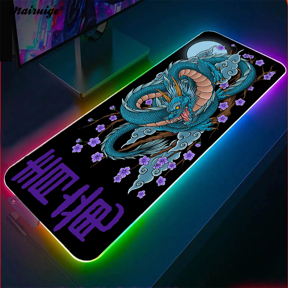 Desk Setup Gadgets - Black Dragon Gaming Mouse Pad, Tapete,
