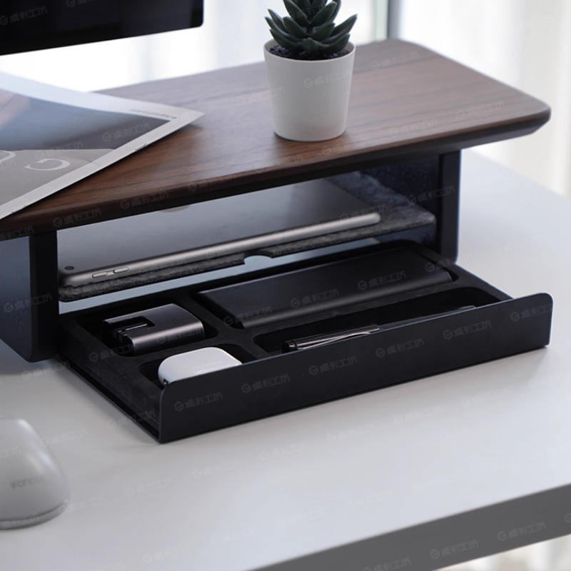 Desk Setup Riser - Suporte para monitor, gavetas de armazenamento,