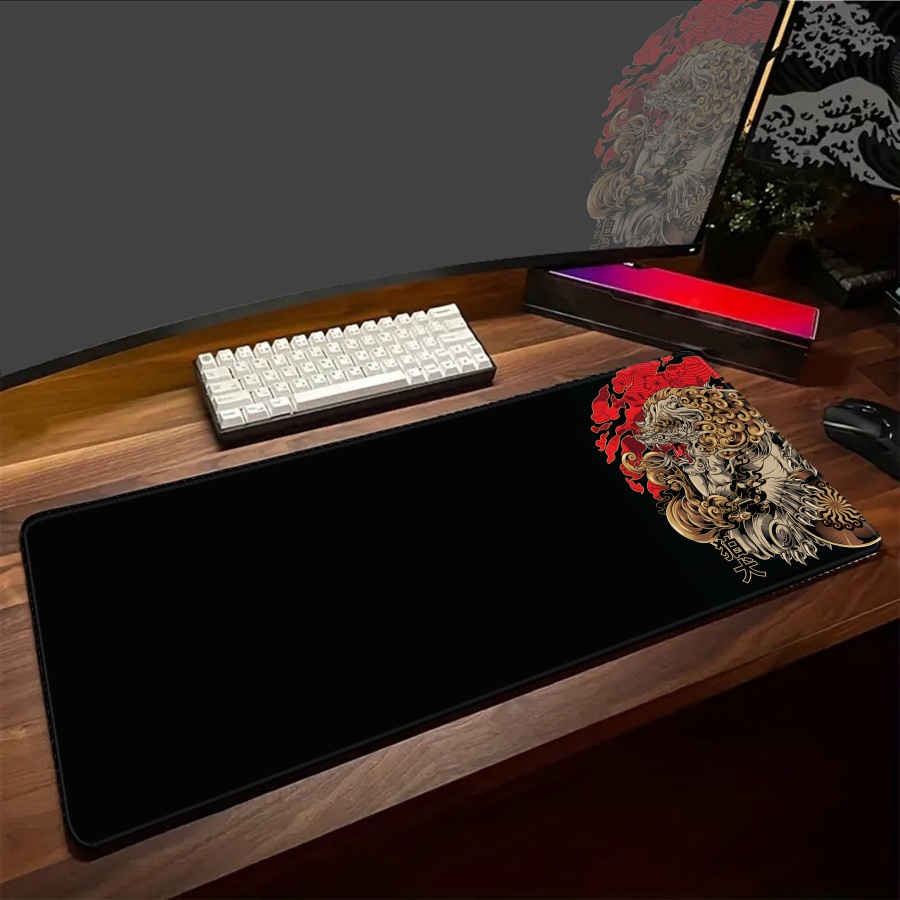 Desk Setup Art - Mousepad Preto ONI Grande para Jogadores,