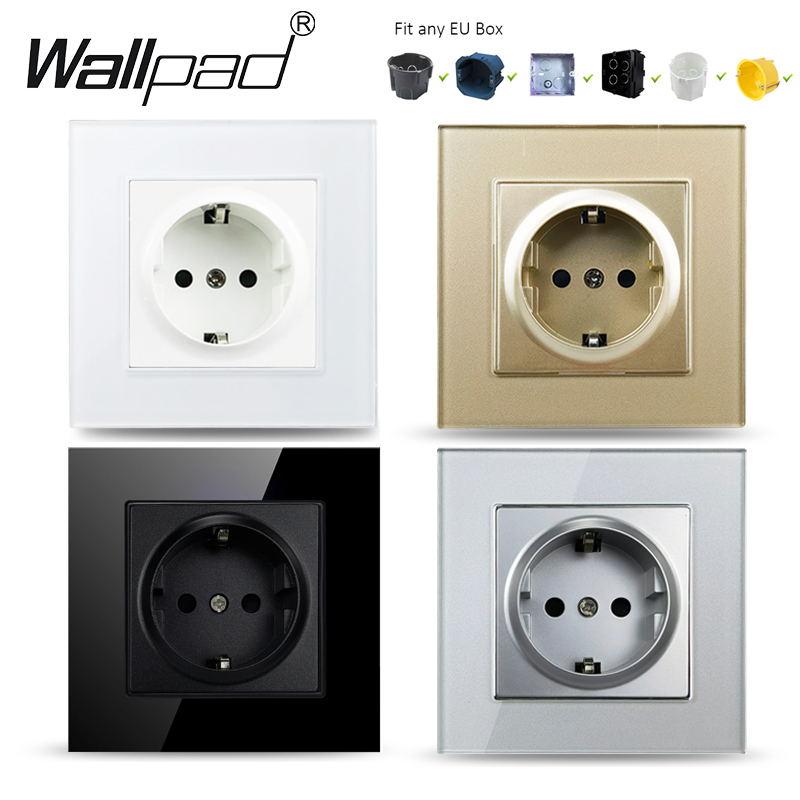 Power Strip Flat - Wallpad 16a tomada ue branco/preto/cinza/dourado painel