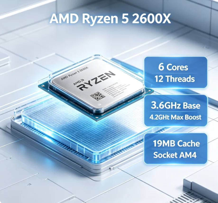 Amd Cpu Ryzen 5 - Processador R5 2600X 36GHz 6C12T 95W