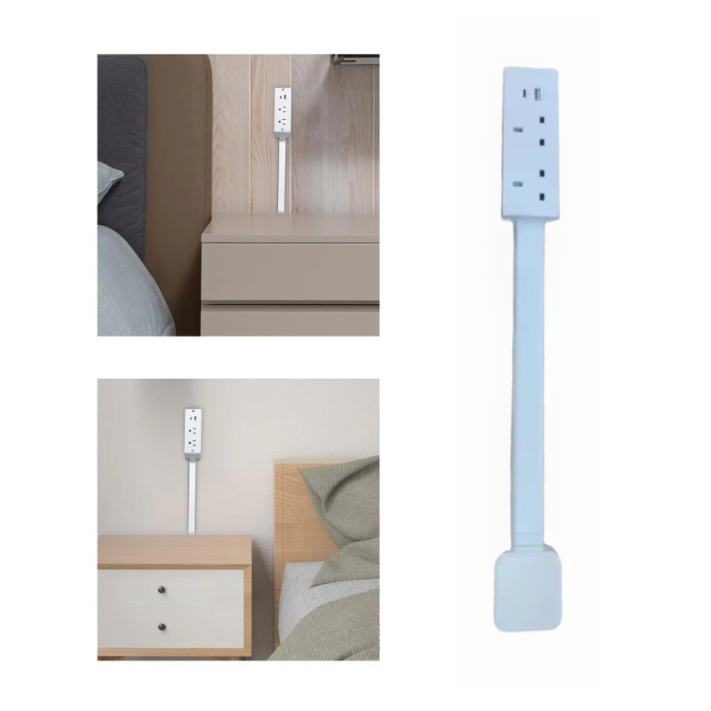 Power Strip Flat - Gira 180 ° Extensor de tomada