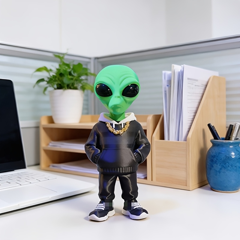Desk Setup Green - 1 Peça de Figura Alienígena Verde