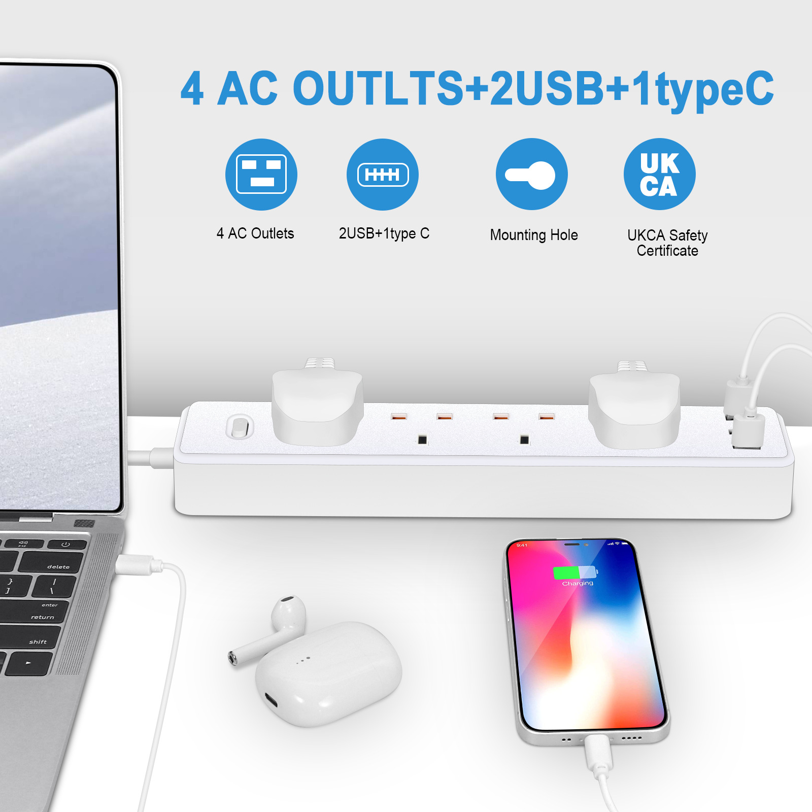 Faixa de Energia Elétrica com  - Power Strip Flat avaliação e preço
