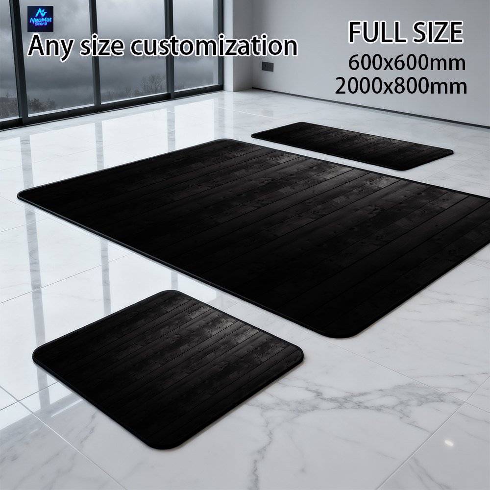 Enorme mouse pad 2000x1000 mad - Desk Setup Black And Wood avaliação e preço