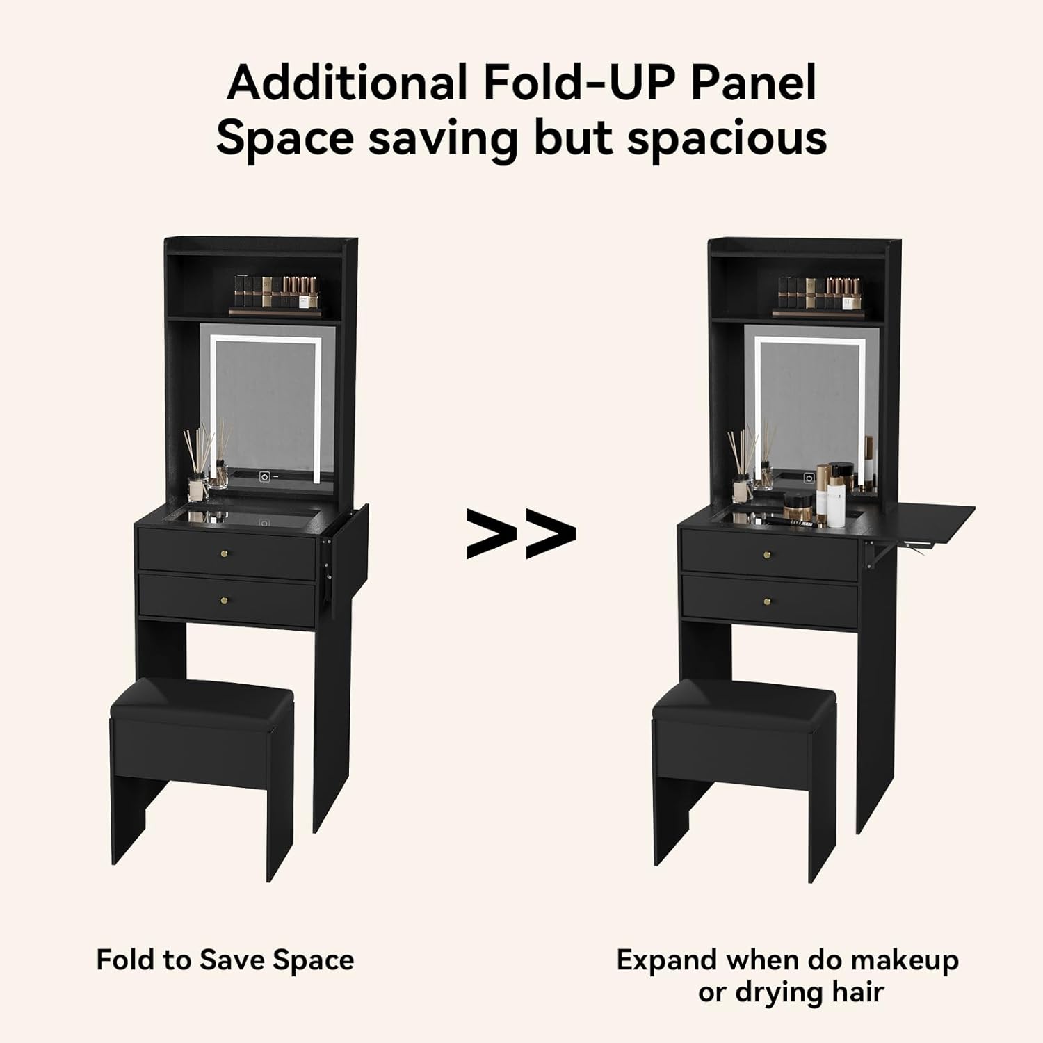 Conjunto de Mesa de Maquiagem  - Desk Setup Black And Wood avaliação e preço