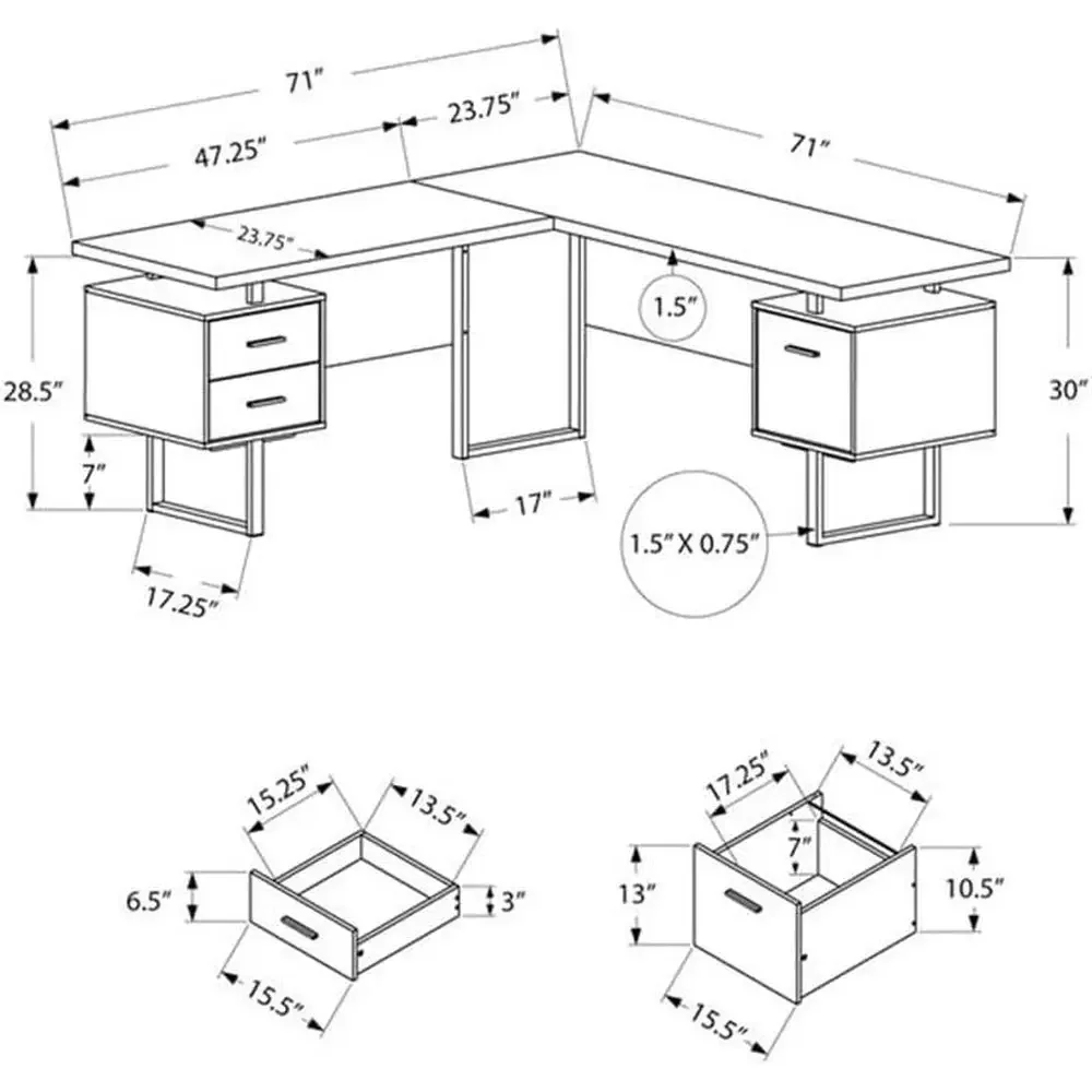 Mesa de Computador em L de 70  - Desk Setup Black And Wood avaliação e preço