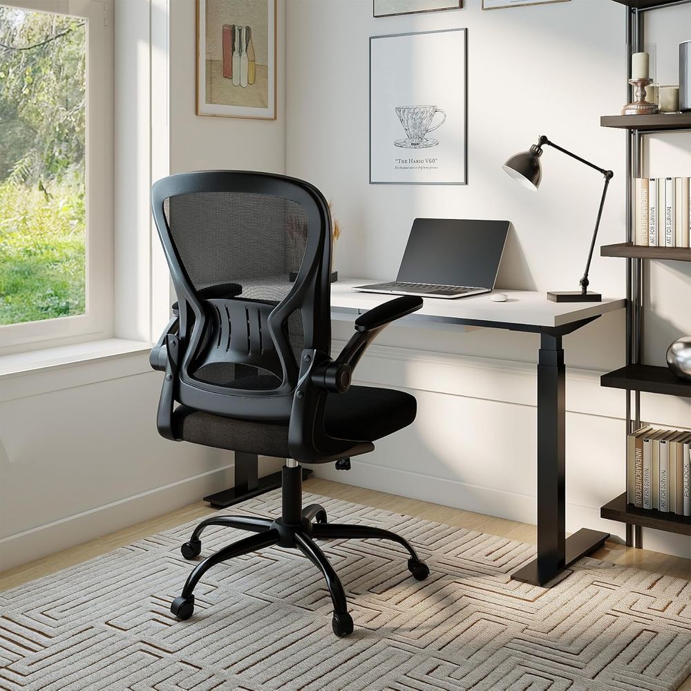 Conjunto de Cadeiras de Escrit - Desk Setup Black And Wood avaliação e preço