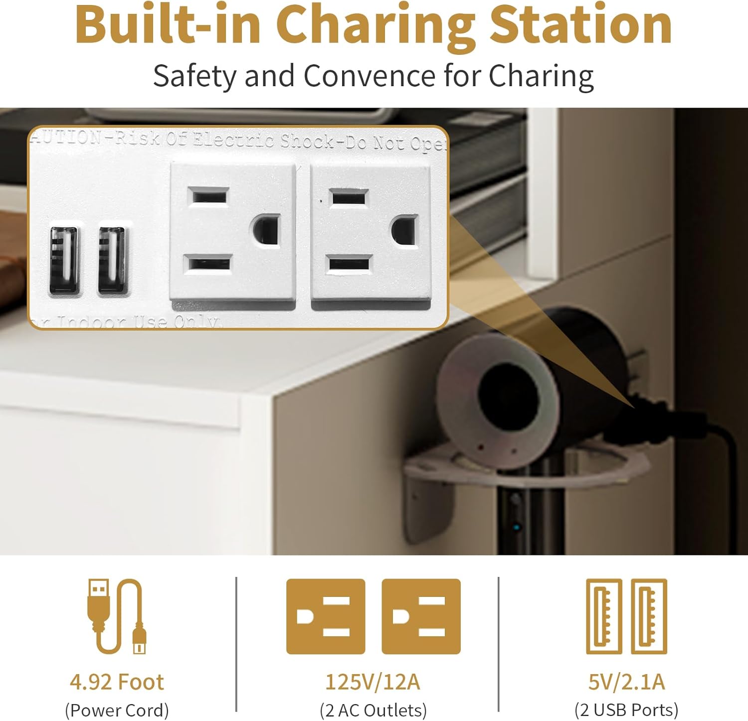 Mesa de vaidade 3 em 1 com esp - Desk Setup Charging Station avaliação e preço