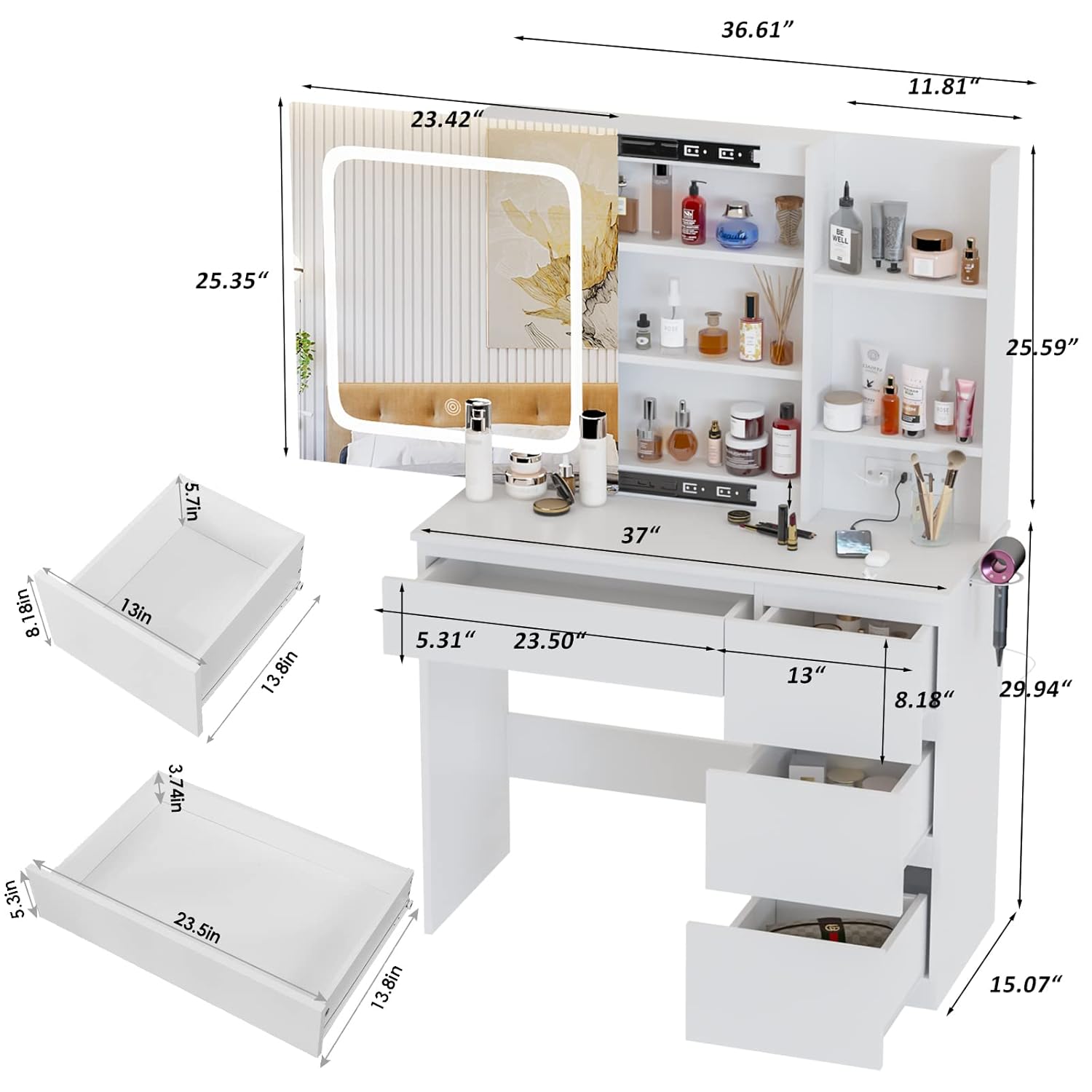 Penteadeira i*-Make Up com Est - Desk Setup Charging Station avaliação e preço