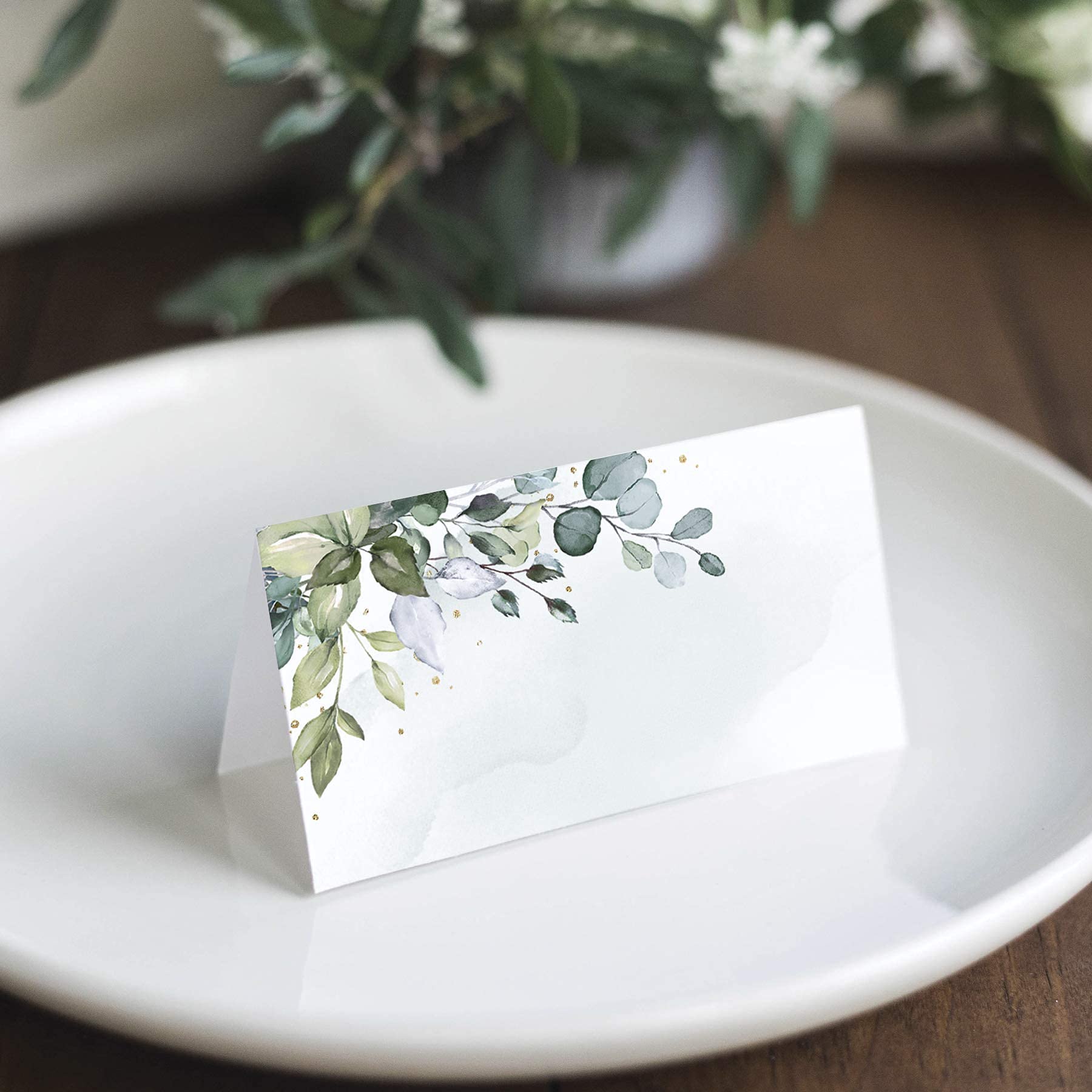 Cartões de lugar de casamento  - Desk Setup Green avaliação e preço