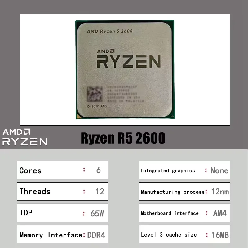 Processador AMD Ryzen5 2600 R5 - Amd Cpu Ryzen 5 avaliação e preço