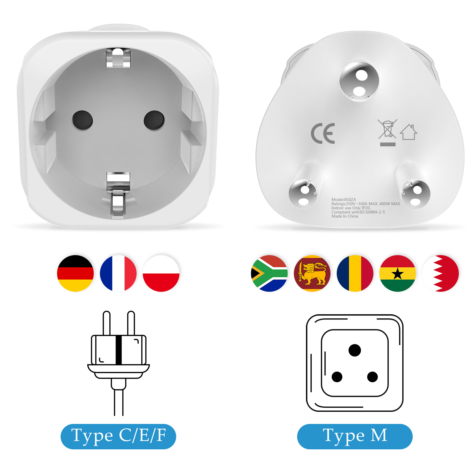 Adaptador de viagem da áfrica  - Power Strip Flat avaliação e preço